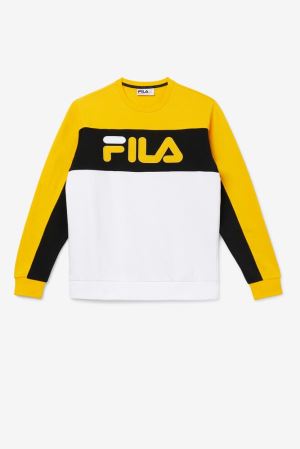 FILA Lesner Fleece Crew Tracksuits Black / White,Mens Clothing | CA.MGFBEQ324